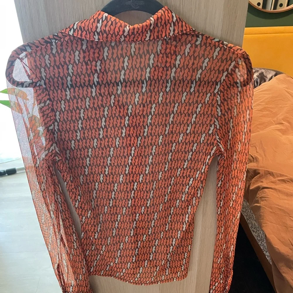 Inamorata Wilcox Mesh Button up Rust color - Picture 4 of 5